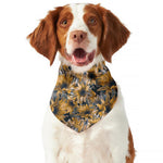 Vintage Sunflower Pattern Print Dog Bandana