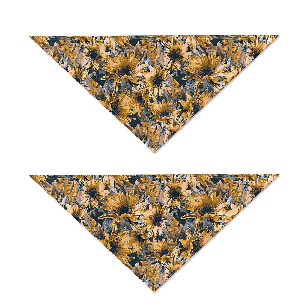 Vintage Sunflower Pattern Print Dog Bandana
