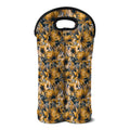 Vintage Sunflower Pattern Print Double Neoprene Wine Tote