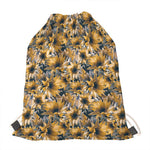 Vintage Sunflower Pattern Print Drawstring Bag