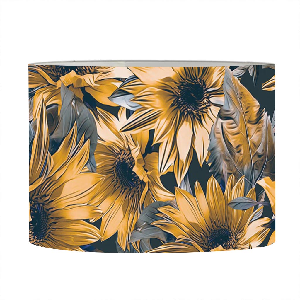 Vintage Sunflower Pattern Print Drum Lamp Shade