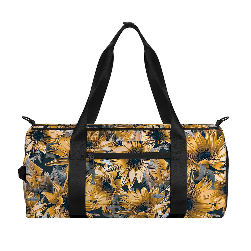 Vintage Sunflower Pattern Print Gym Bag