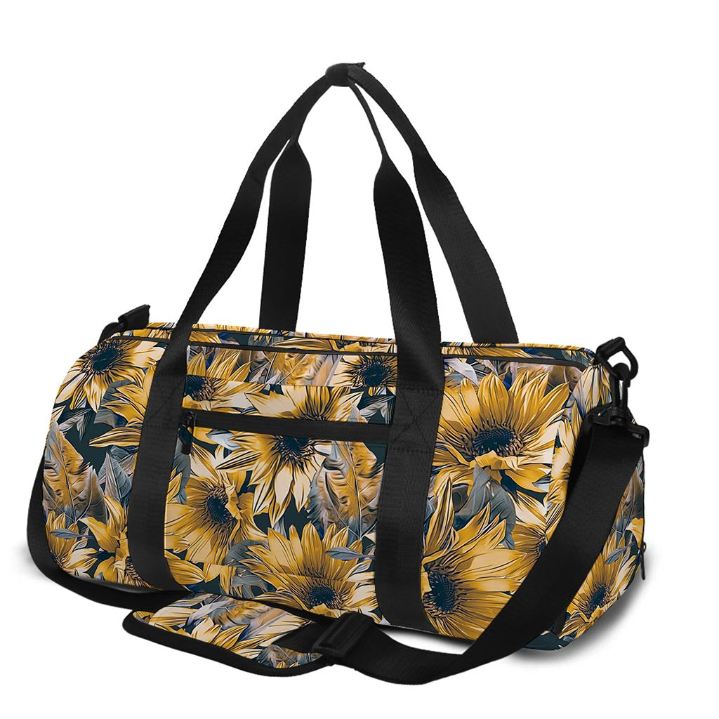 Vintage Sunflower Pattern Print Gym Bag