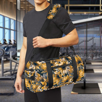 Vintage Sunflower Pattern Print Gym Bag