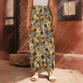Vintage Sunflower Pattern Print Harem Pants
