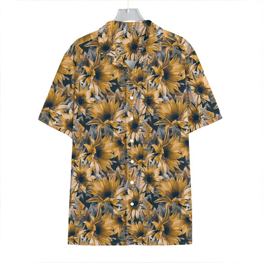 Vintage Sunflower Pattern Print Hawaiian Shirt