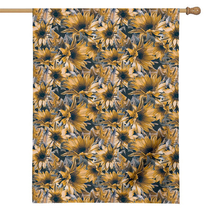 Vintage Sunflower Pattern Print House Flag