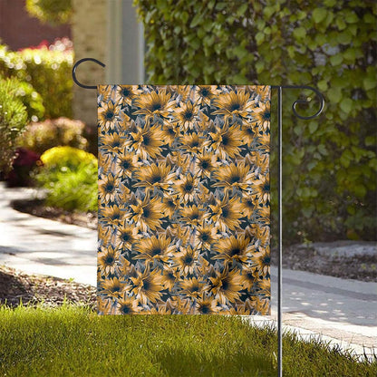 Vintage Sunflower Pattern Print House Flag