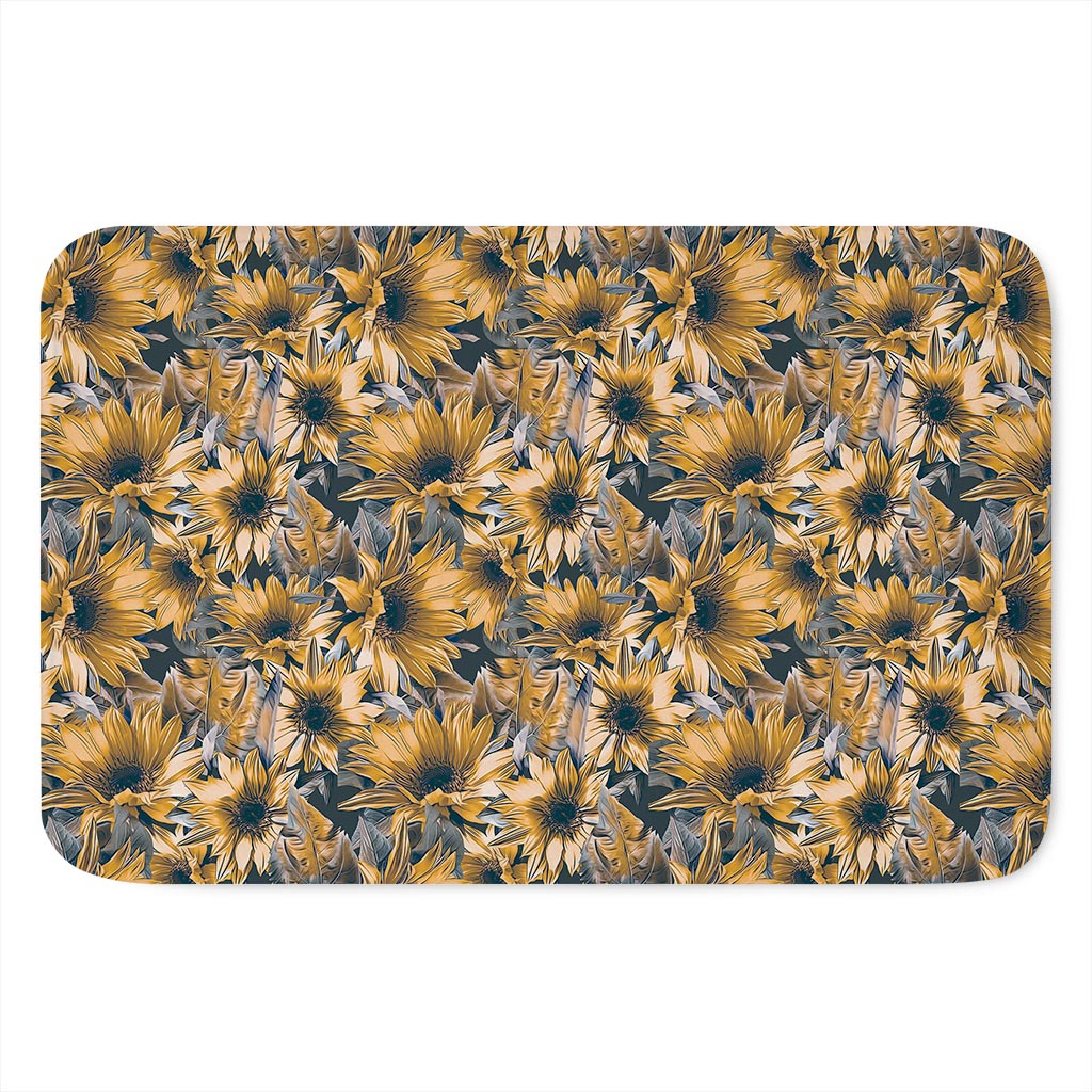 Vintage Sunflower Pattern Print Indoor Door Mat