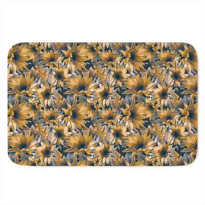 Vintage Sunflower Pattern Print Indoor Door Mat