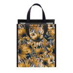 Vintage Sunflower Pattern Print Insulated Lunch Tote