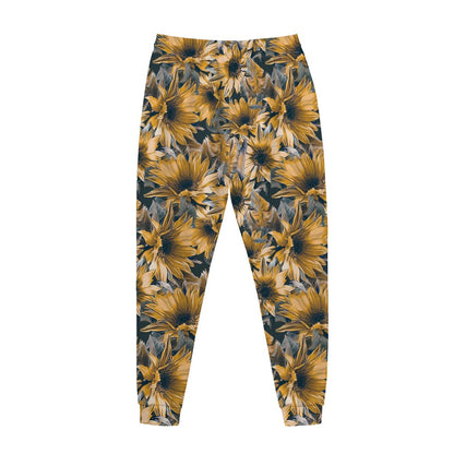 Vintage Sunflower Pattern Print Jogger Pants