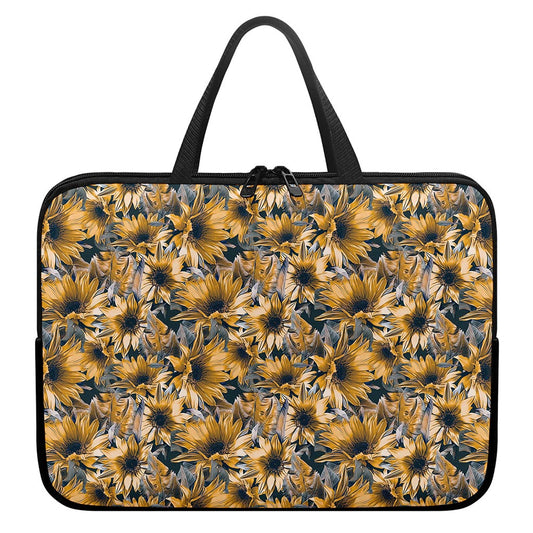 Vintage Sunflower Pattern Print Laptop Sleeve With Handle