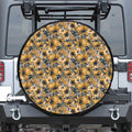 Vintage Sunflower Pattern Print Leather Spare Tire Cover