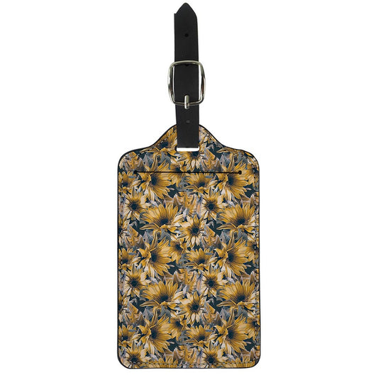 Vintage Sunflower Pattern Print Luggage Tag