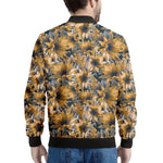 Vintage Sunflower Pattern Print Men's Bomber Jacket