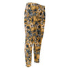 Vintage Sunflower Pattern Print Men's Compression Pants