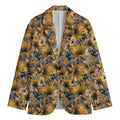 Vintage Sunflower Pattern Print Men's Cotton Blazer