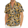 Vintage Sunflower Pattern Print Men's Deep V-Neck Shirt