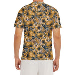 Vintage Sunflower Pattern Print Men's Short Sleeve Rash Guard
