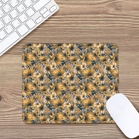 Vintage Sunflower Pattern Print Mouse Pad