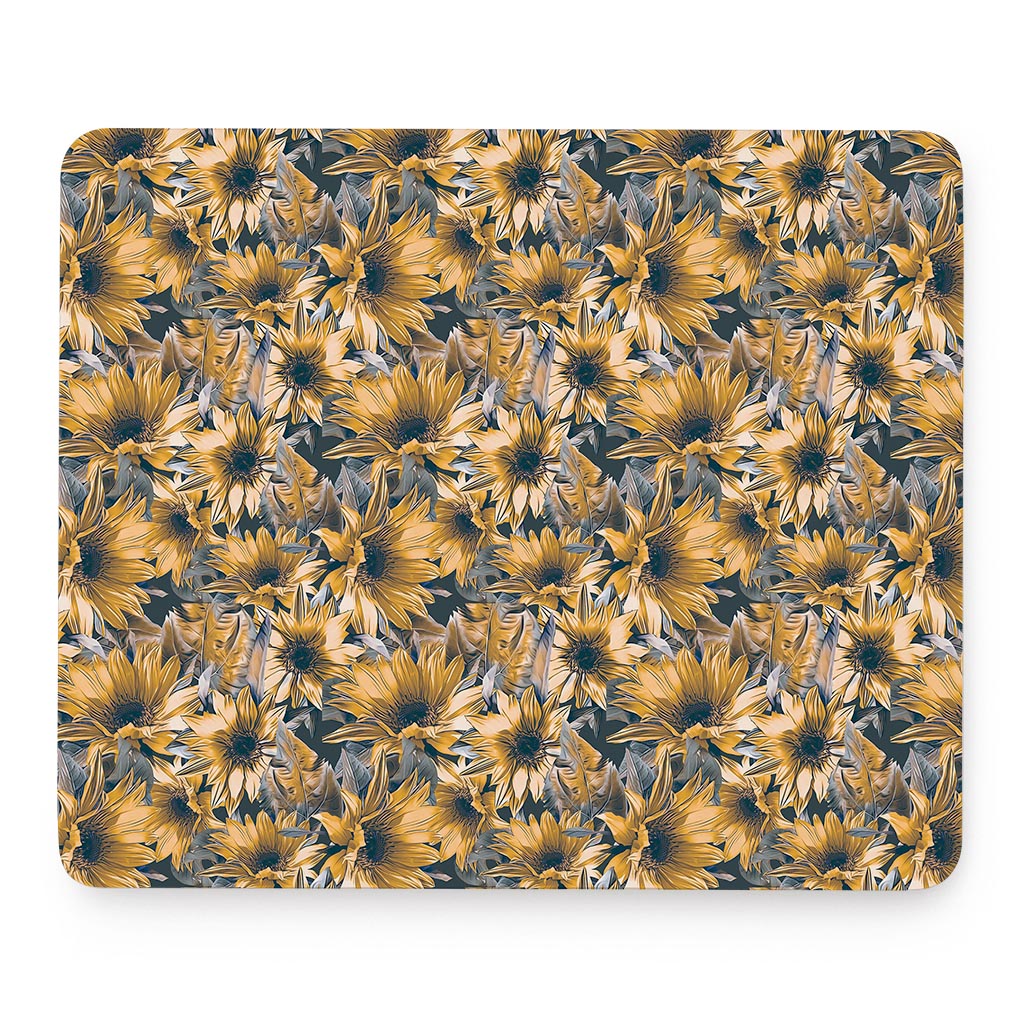 Vintage Sunflower Pattern Print Mouse Pad