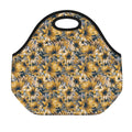 Vintage Sunflower Pattern Print Neoprene Lunch Bag
