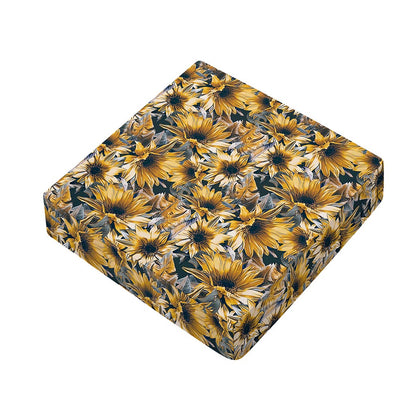 Vintage Sunflower Pattern Print Outdoor Seat Cushion Cover