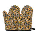 Vintage Sunflower Pattern Print Oven Mitts