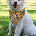 Vintage Sunflower Pattern Print Over The Collar Dog Bandana