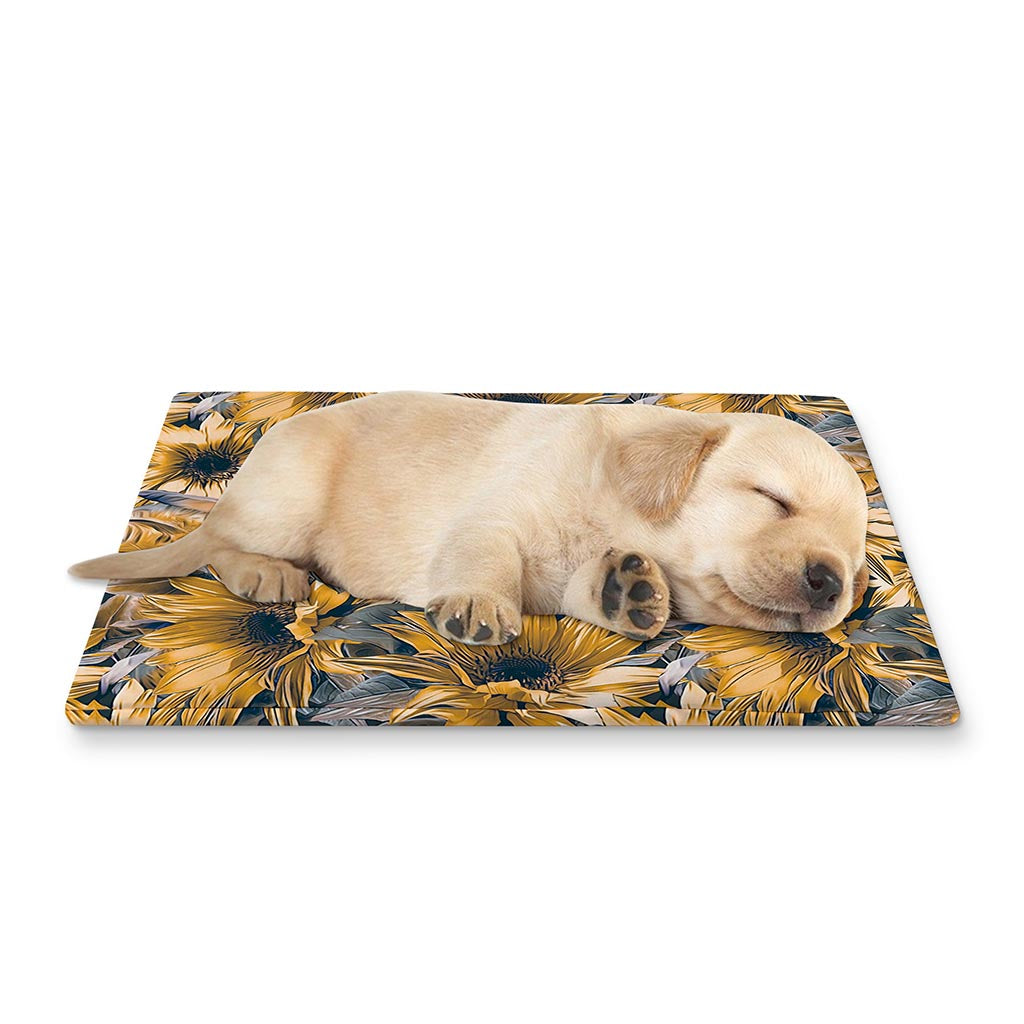 Vintage Sunflower Pattern Print Pet Cooling Mat Cover