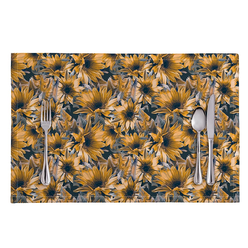 Vintage Sunflower Pattern Print Placemat