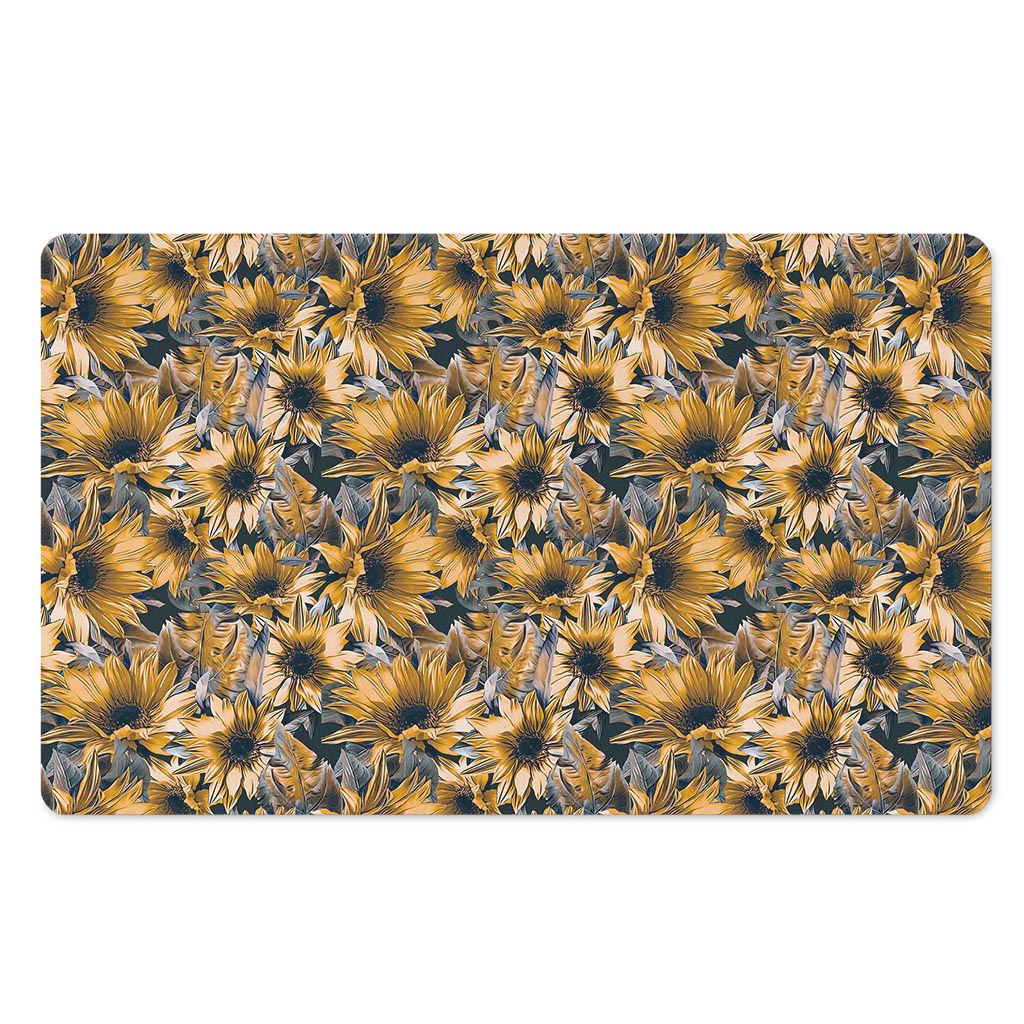 Vintage Sunflower Pattern Print Polyester Doormat