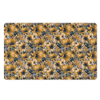 Vintage Sunflower Pattern Print Polyester Doormat