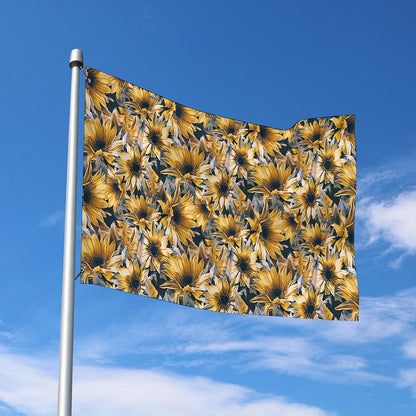 Vintage Sunflower Pattern Print Polyester Flag