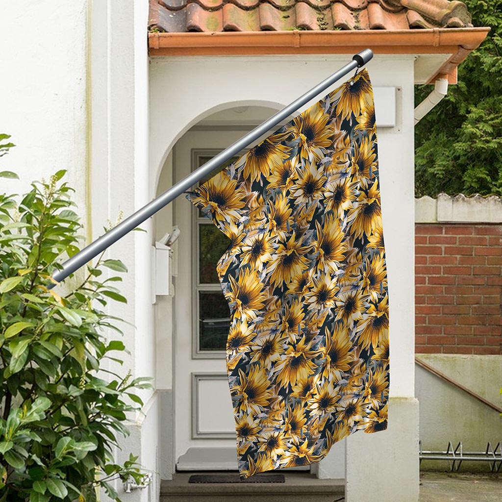 Vintage Sunflower Pattern Print Polyester Flag