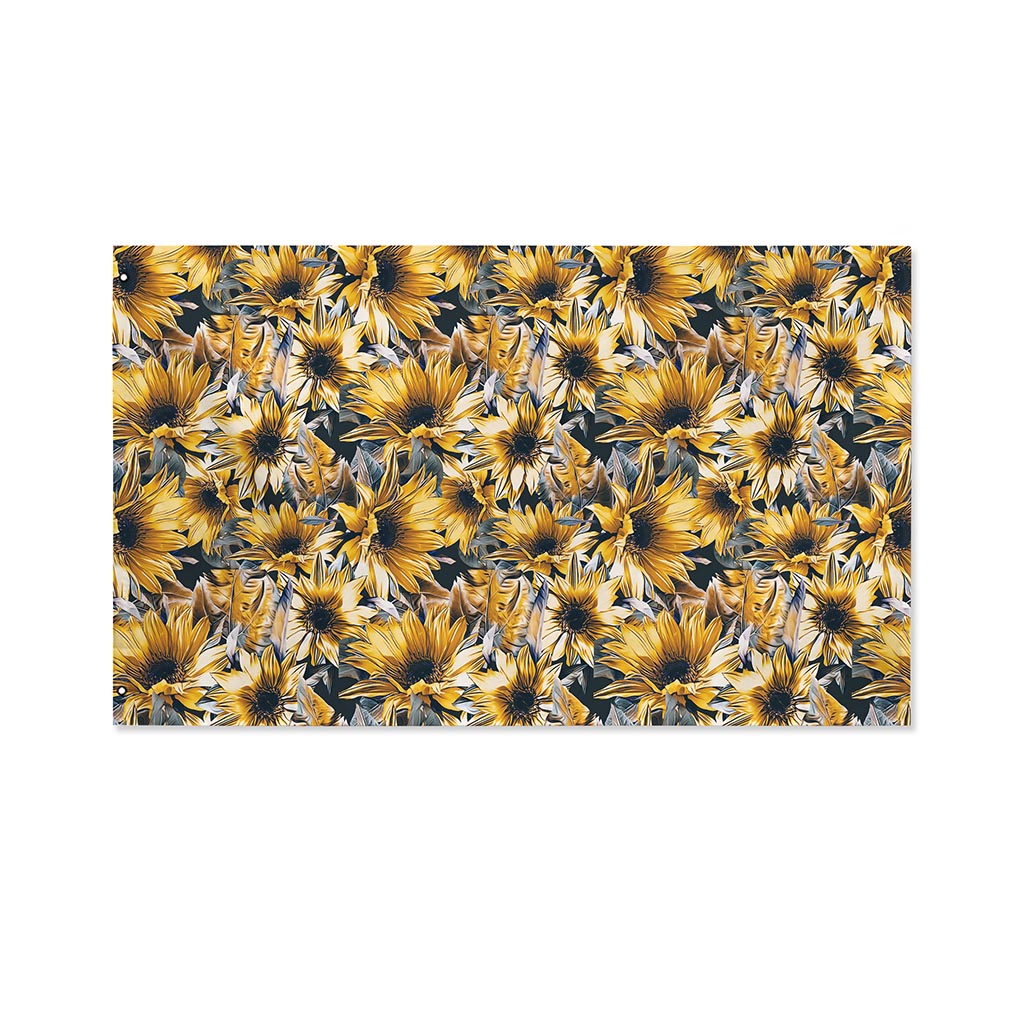 Vintage Sunflower Pattern Print Polyester Flag