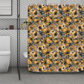 Vintage Sunflower Pattern Print Polyester Shower Curtain