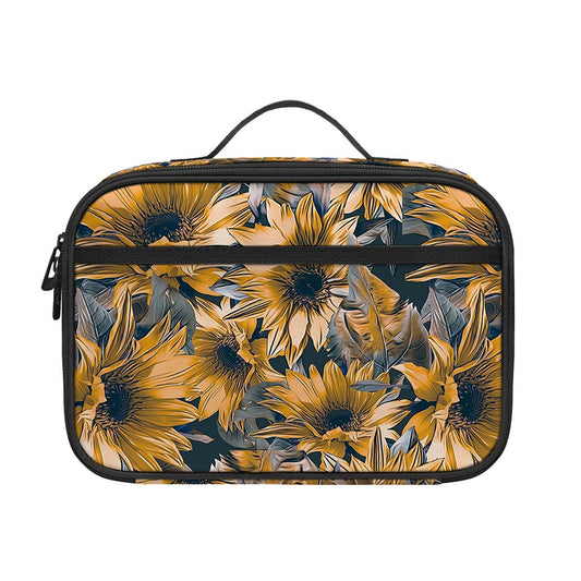 Vintage Sunflower Pattern Print Portable Lunch Bag