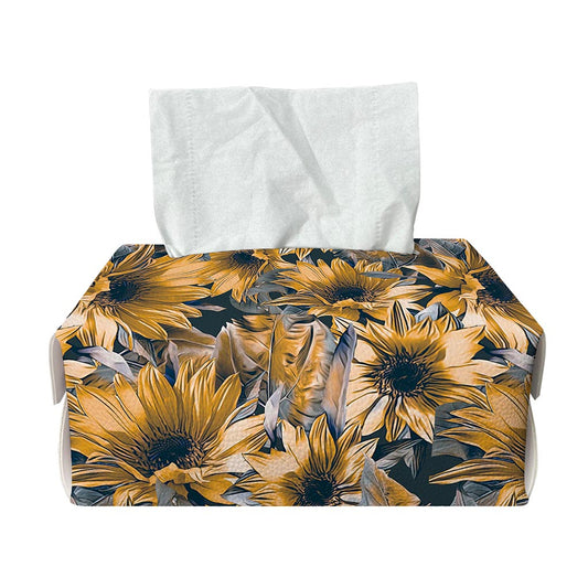 Vintage Sunflower Pattern Print Rectangle Tissue Box Cover