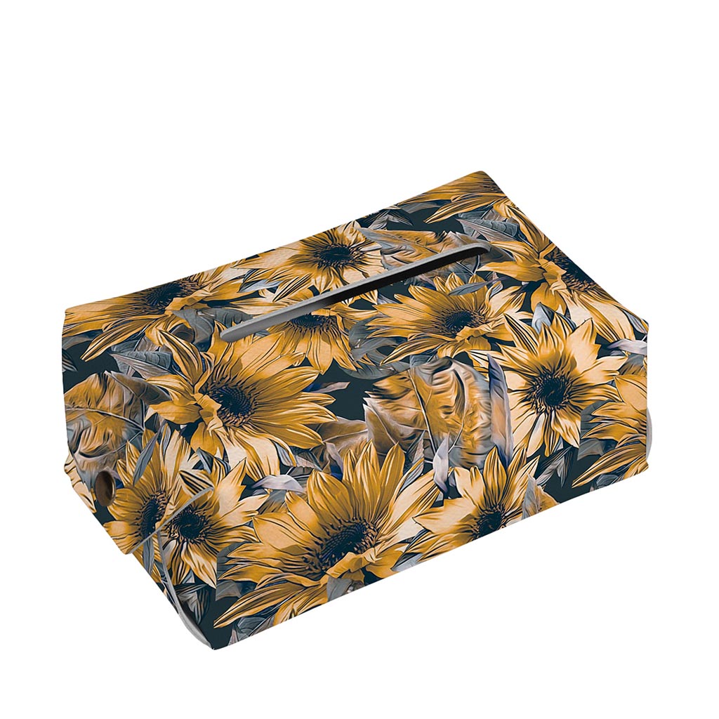 Vintage Sunflower Pattern Print Rectangle Tissue Box Cover