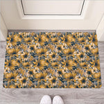 Vintage Sunflower Pattern Print Rubber Doormat