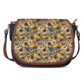 Vintage Sunflower Pattern Print Saddle Bag