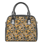 Vintage Sunflower Pattern Print Shoulder Handbag