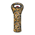 Vintage Sunflower Pattern Print Single Neoprene Wine Tote