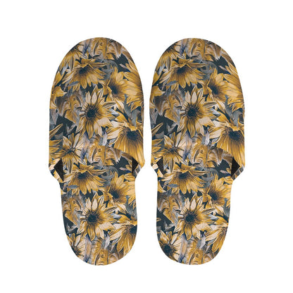 Vintage Sunflower Pattern Print Slippers