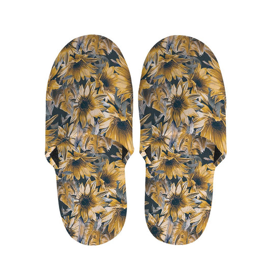 Vintage Sunflower Pattern Print Slippers