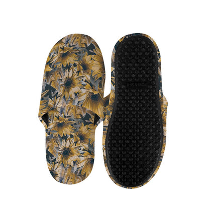 Vintage Sunflower Pattern Print Slippers