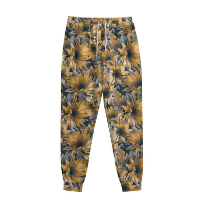 Vintage Sunflower Pattern Print Sweatpants