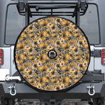 Vintage Sunflower Pattern Print Tire Cover With Camera Hole